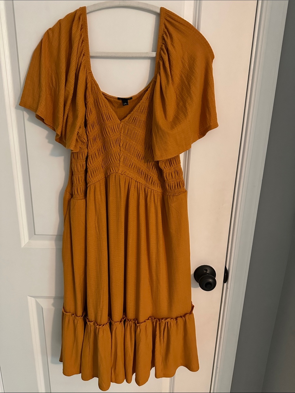 Torrid Size 2 Flowy Mustard Yellow V-Neck Women's Dress